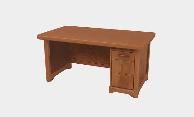 Scrivania da ufficio in legno massello, venature ben definite, robusta e durevole, bella e pratica.