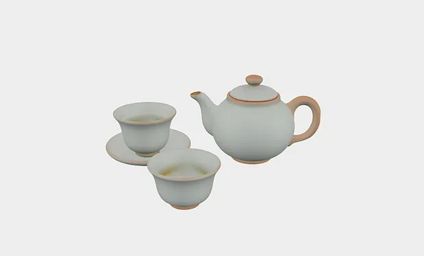 Servizio da tè in ceramica, tocco delicato, forma unica e gusto elegante.